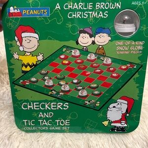Collectors Edition Charlie Brown Christmas Checkers and Tic Tac Toe Set